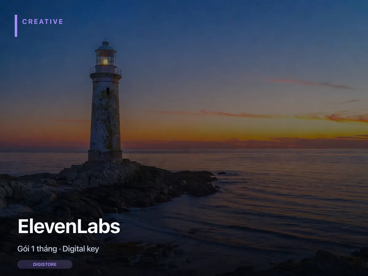 Ảnh bìa ElevenLabs — gói digital key 1 tháng